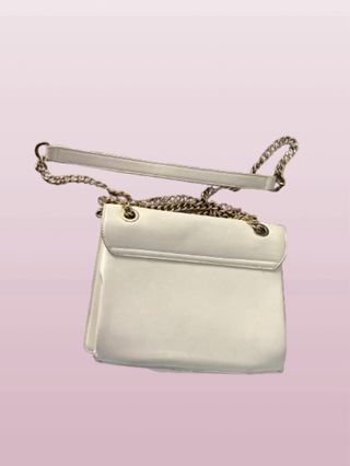 Borsetta donna Cafènoir bianca con tracolla catena