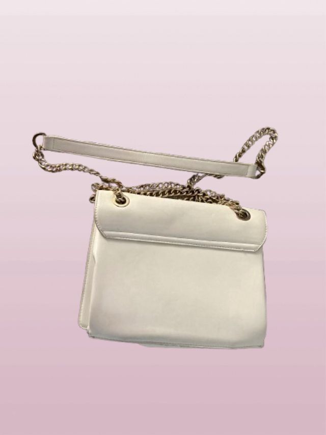 Borsetta donna Cafènoir bianca con tracolla catena