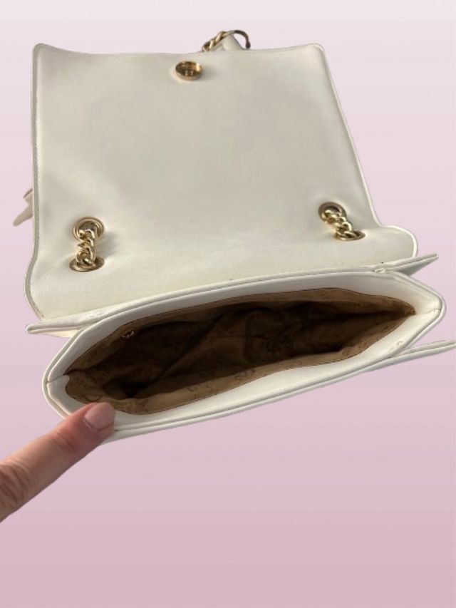 Borsetta donna Cafènoir bianca con tracolla catena