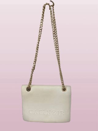 Borsetta donna Cafènoir bianca con tracolla catena