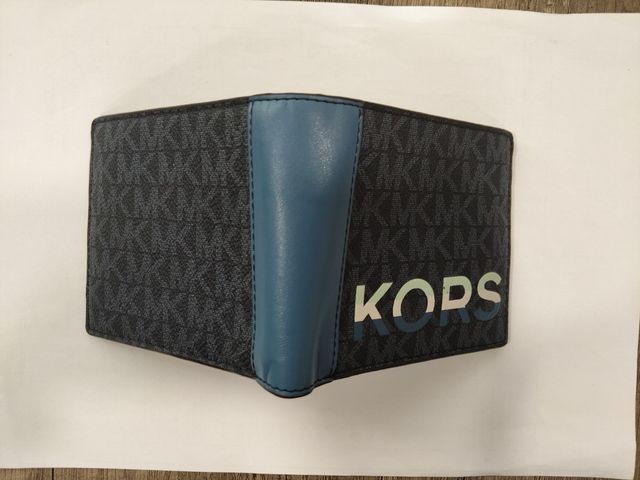 Cartera Michael Kors Piel Hombre Negra y Azul