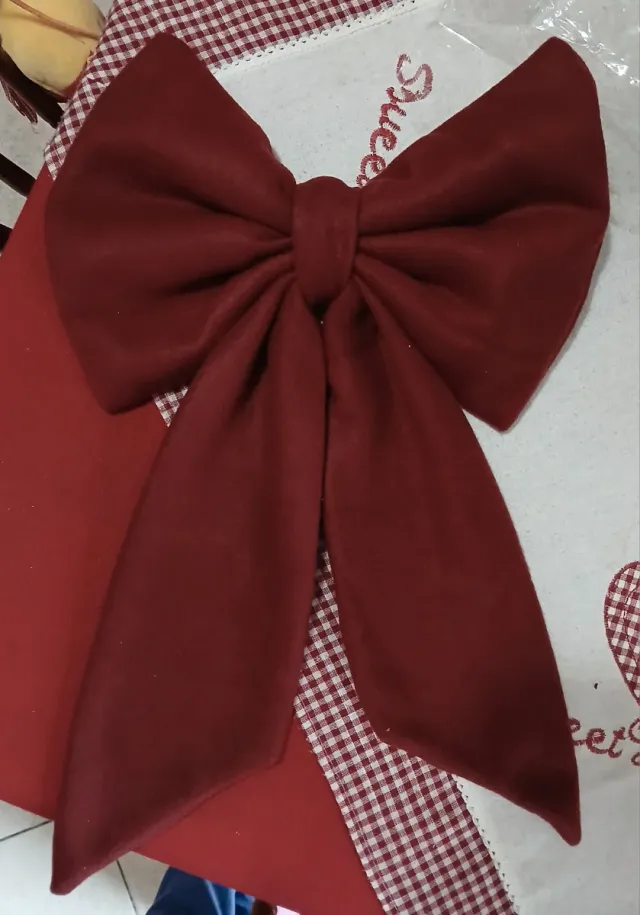 Fiocchi Natalizi Bordeaux Velluto fatti a mano .