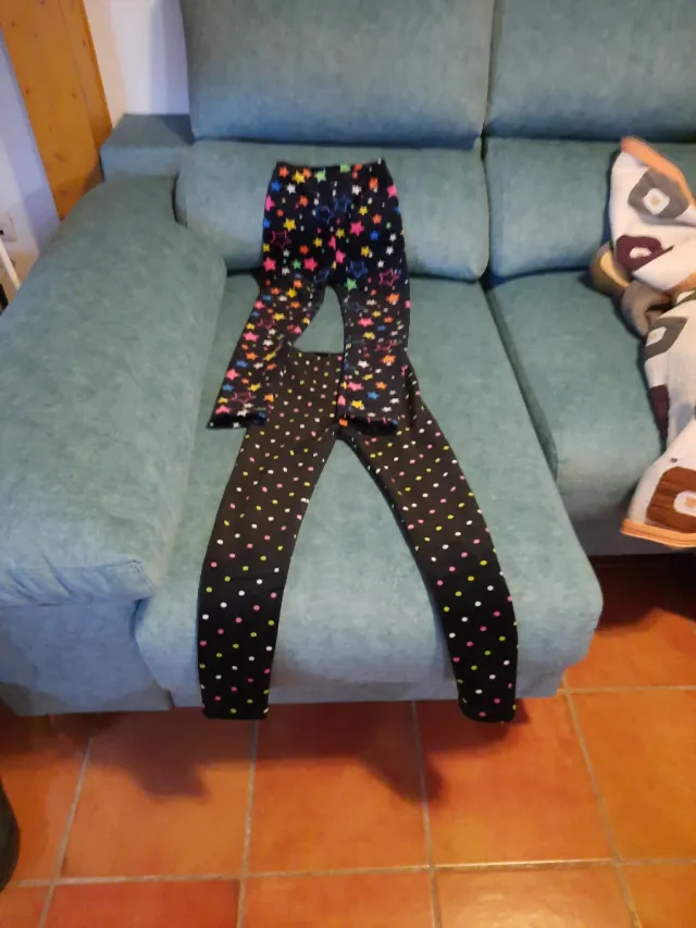 2 leggings niña forro polar
