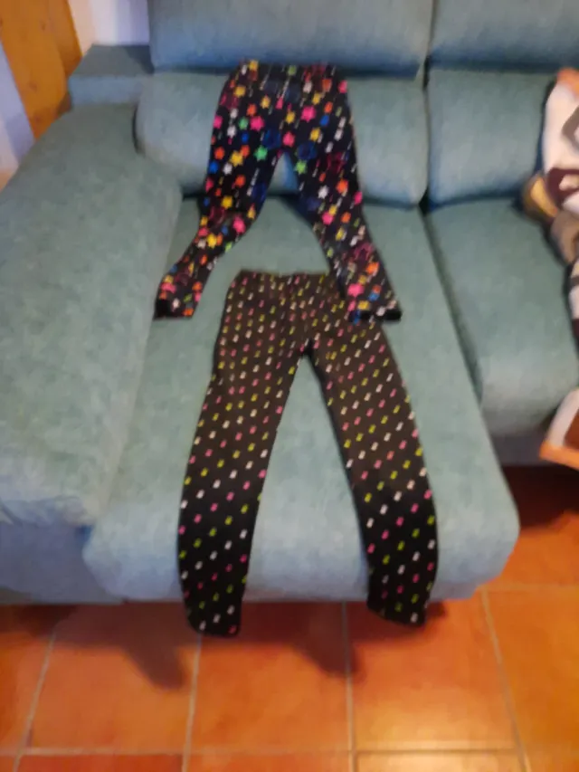 2 leggings niña forro polar