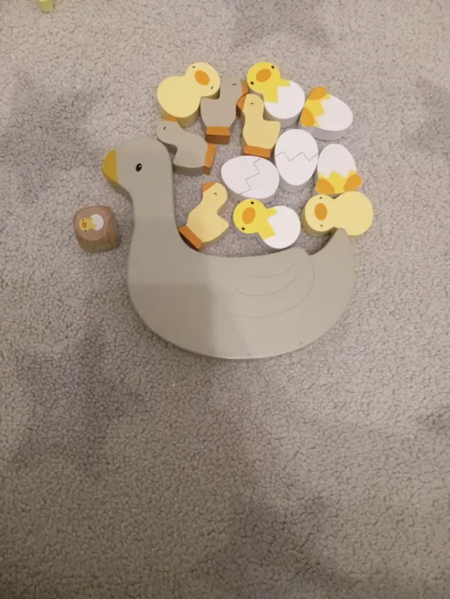 Juego de equilibrio de madera mamá gansa y patitos