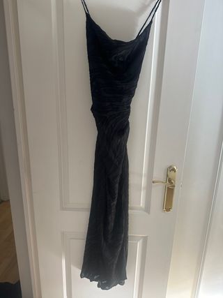 Vestido Zara Negro Tirantes Pierna