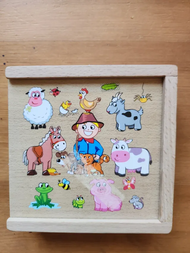 Juego Memory Madera Animales Granja
