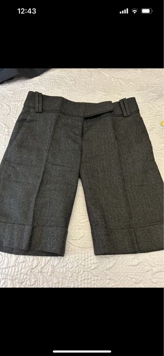 Pantalón corto lana Zara gris