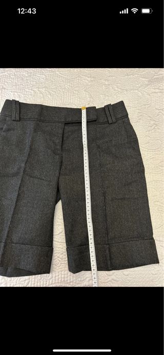 Pantalón corto lana Zara gris