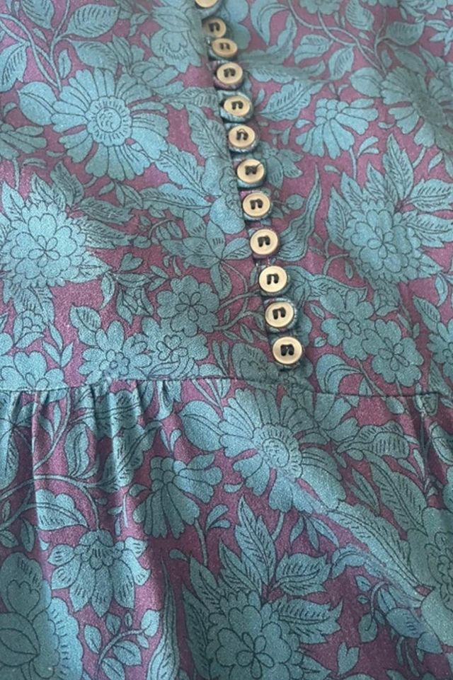 Vestido Boho Largo Morado y Turquesa