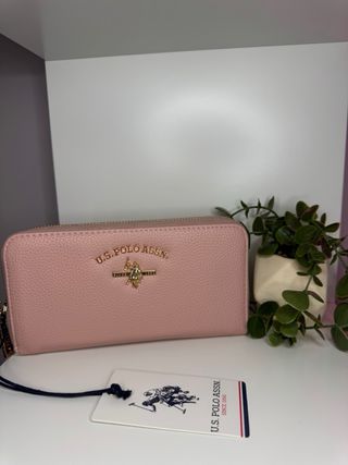 Cartera U.S. Polo Assn. Marrón y Dorada