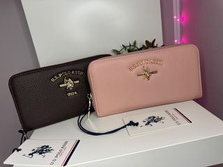 Cartera U.S. Polo Assn. Marrón y Dorada