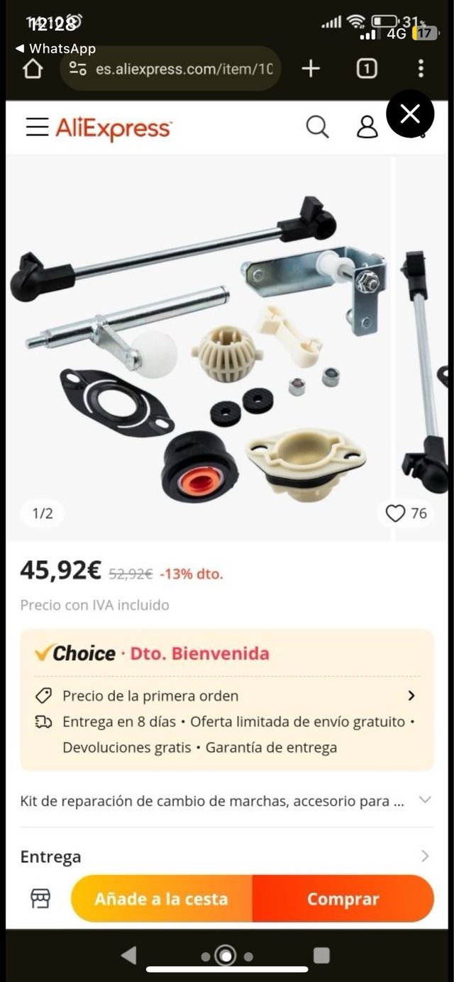 Kit reparación palanca cambios Golf