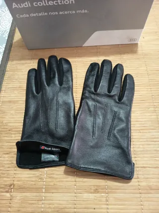 Guantes de piel Audi Sport negros