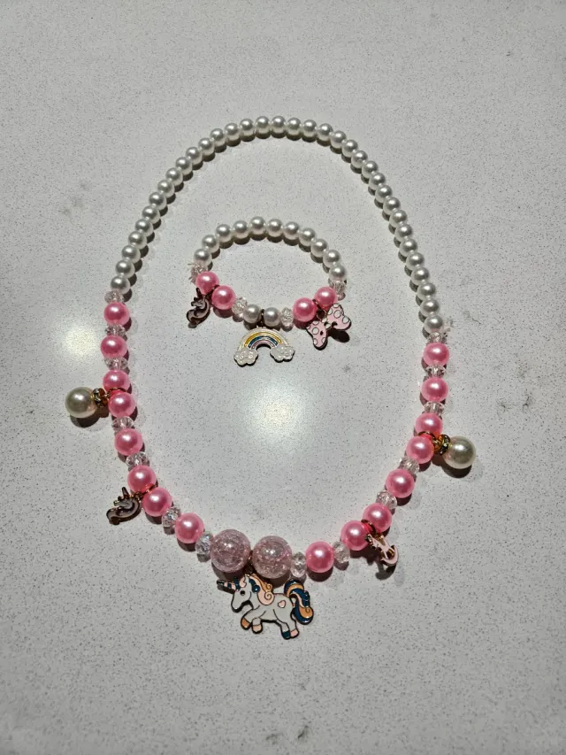 Collar y pulsera unicornio infantil