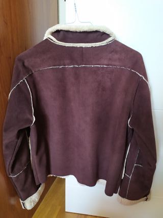 Cazadora ante marrón forro borreguito