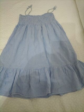 Vestido infantil rayas azul y blanco