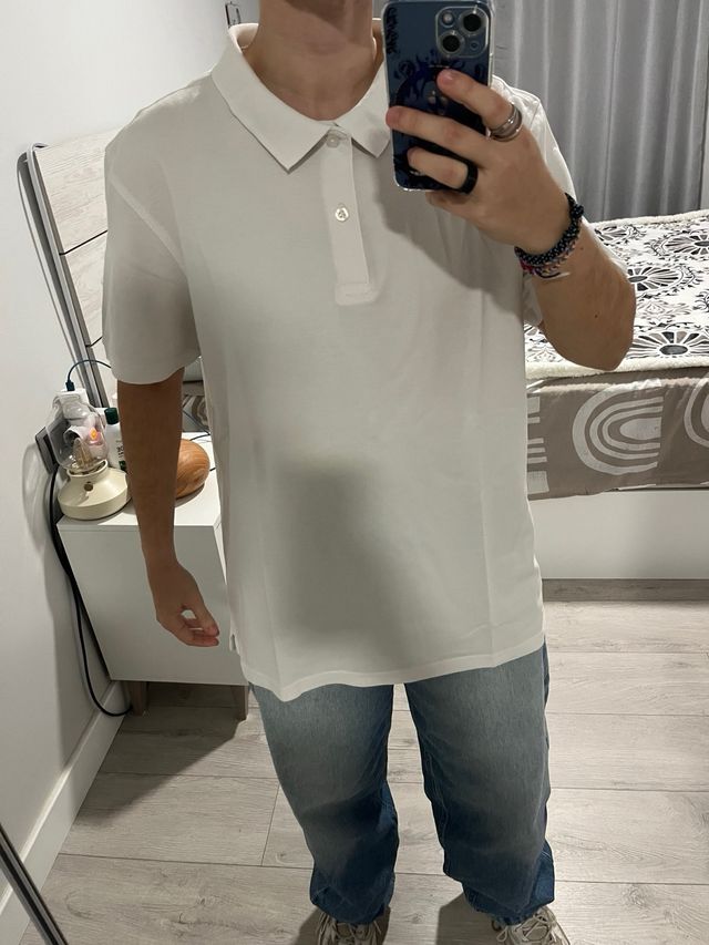 Polo blanco manga corta