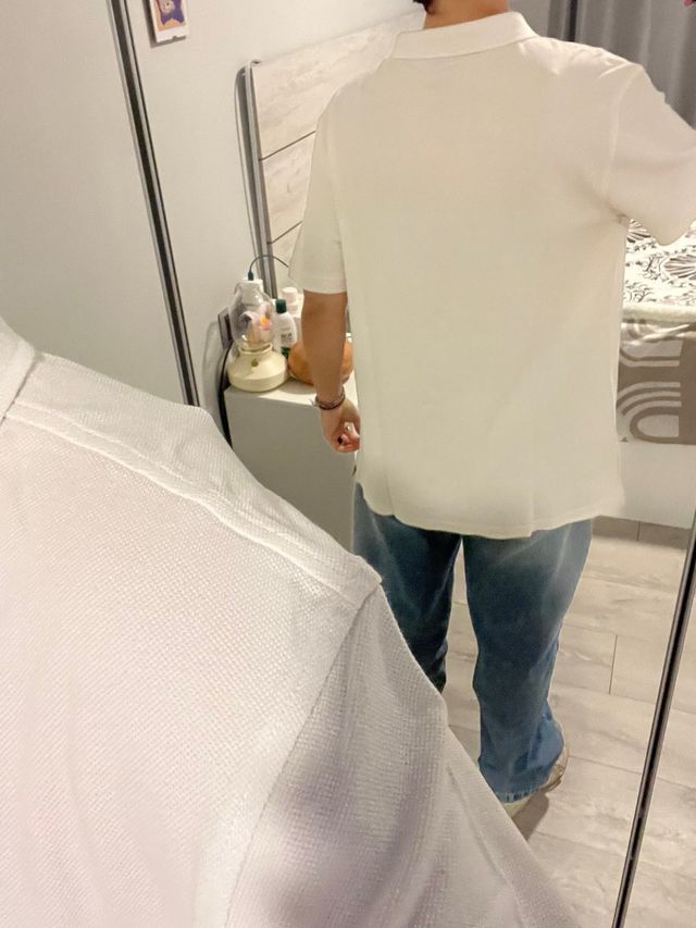 Polo blanco manga corta