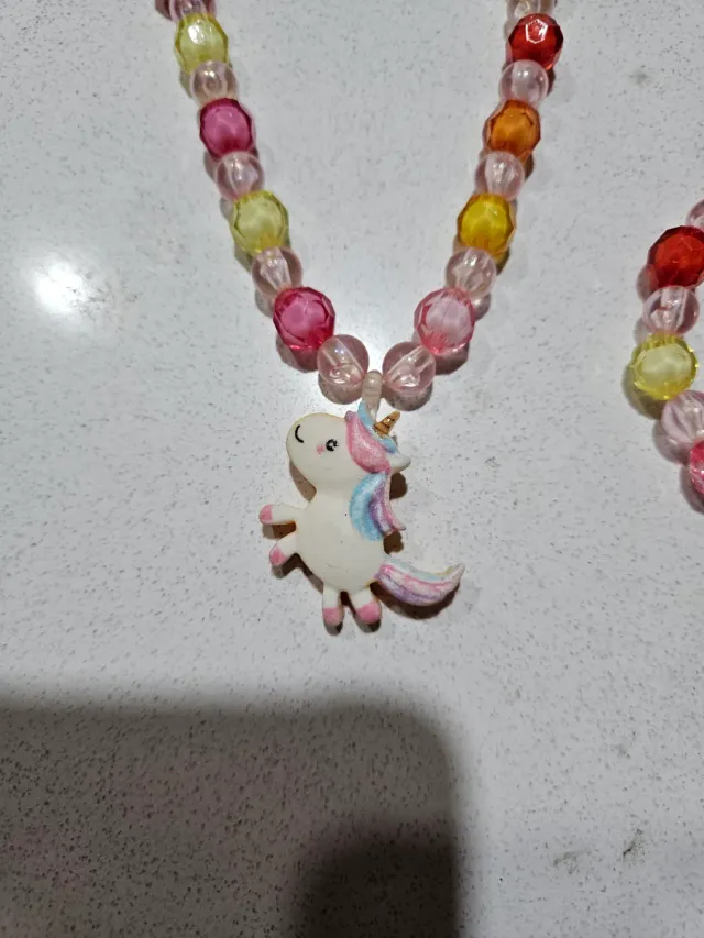 Collar y pulsera unicornio colores