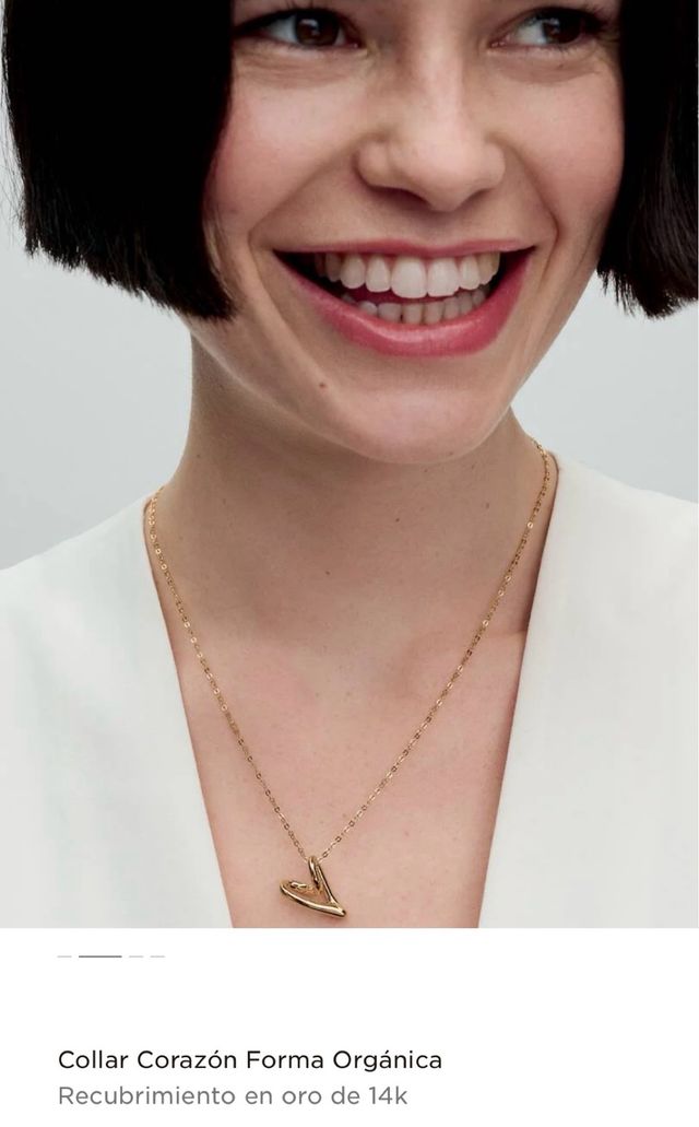 Collar y colgante corazón Pandora oro