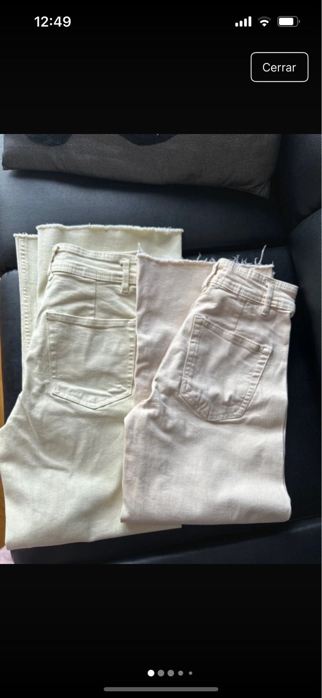 Dos vaqueros culotte beige