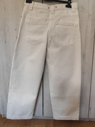 Pantalón Zara Barrel Cropped Tiro Medio,100% algod