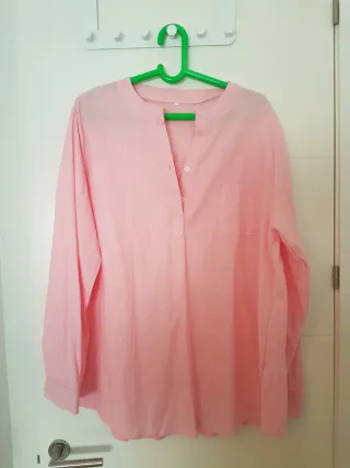 Blusa/camisa rosa manga larga