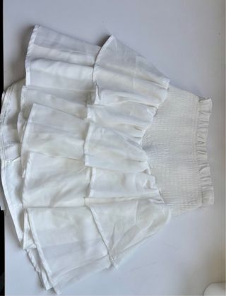 Falda blanca volantes talla S
