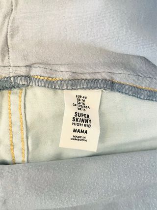 Vaqueros premamá H&M MAMA Super Skinny High Rib 46