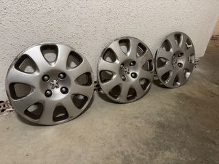 3 Tapacubos Peugeot Originales 406 de 15 pulgada