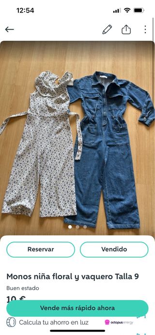 Mono vaquero Zara Talla 9