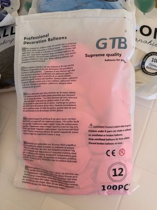 Globos de Colores GTB (100 unidades) cada bolsa