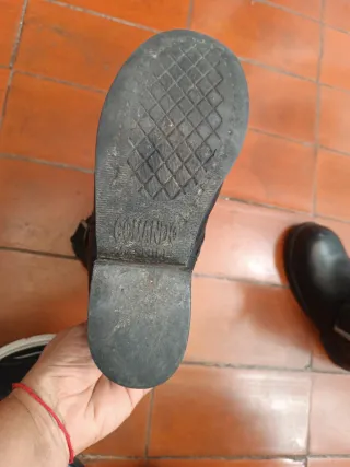 Botas de moto de cuero negro