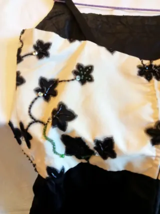 Vestito Vintage Taffetà Seta Paillettes