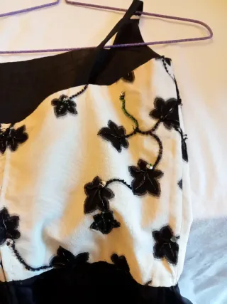 Vestito Vintage Taffetà Seta Paillettes