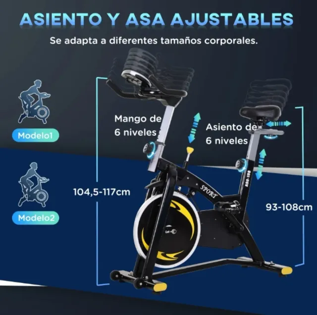 Bicicleta Estática Deportiva Negra