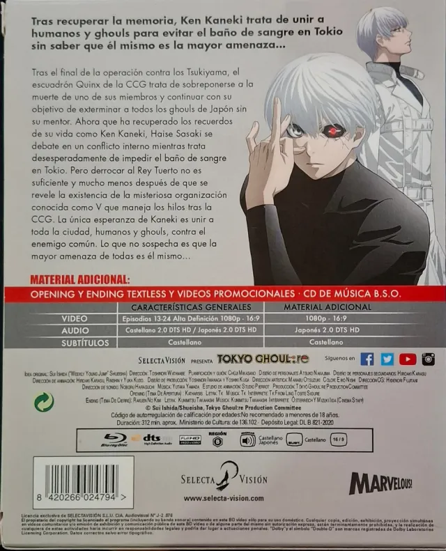 Tokyo Ghoul Serie Completa Blu-ray