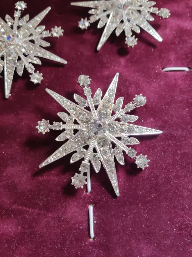 Conjunto 3 broches estrella plateados