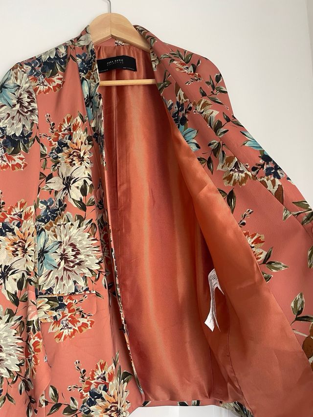 Blazer Kimono Zara Estampado Floral