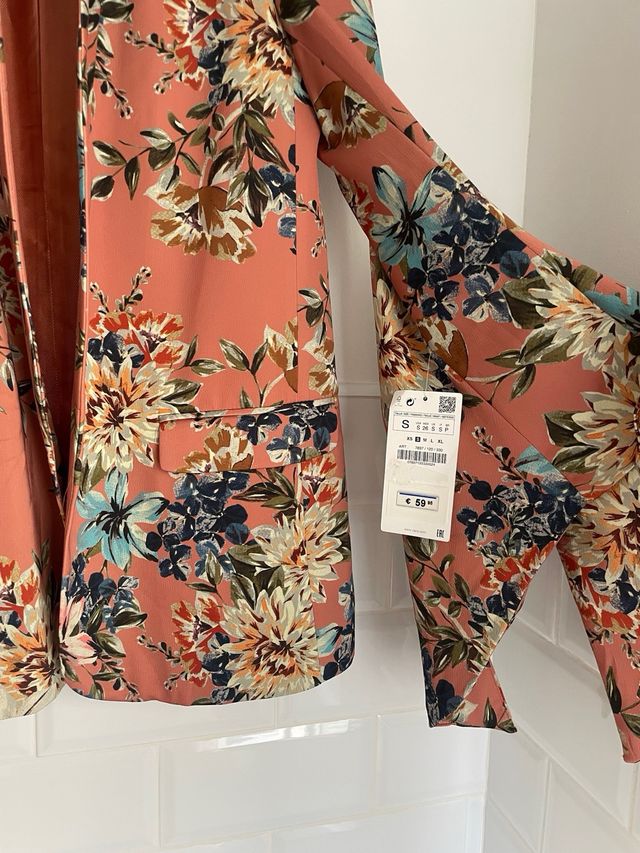 Blazer Kimono Zara Estampado Floral