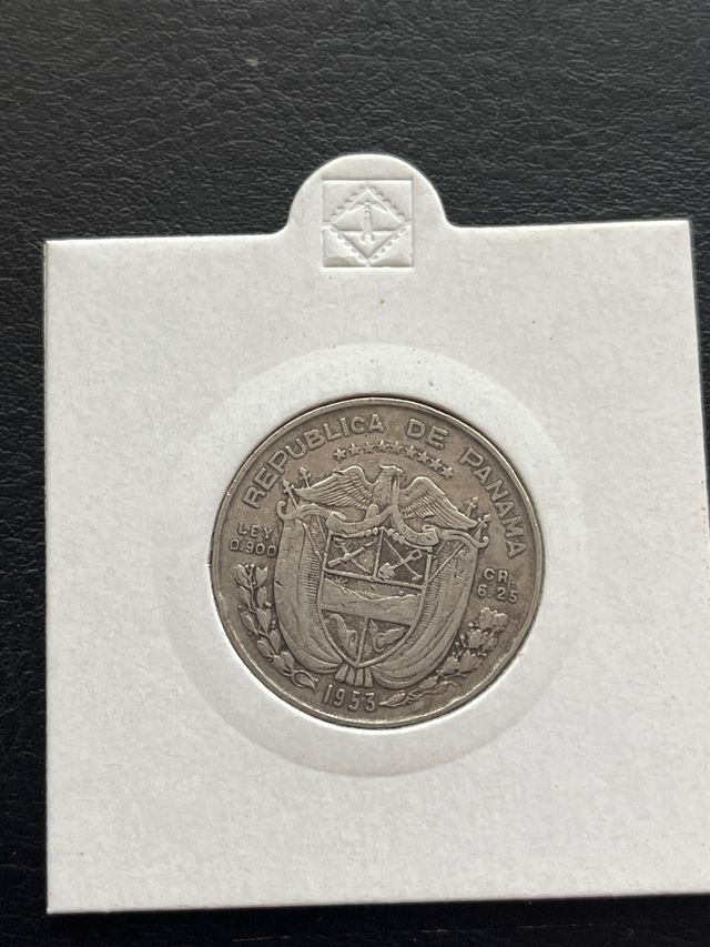 Moneda Panamá 1/4 Balboa 1953 Plata