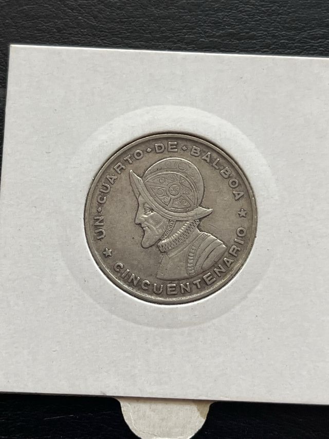 Moneda Panamá 1/4 Balboa 1953 Plata