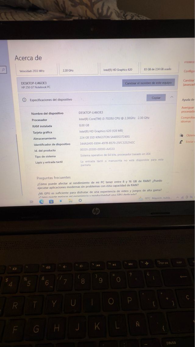 Ordenador Portátil HP Negro/Gris