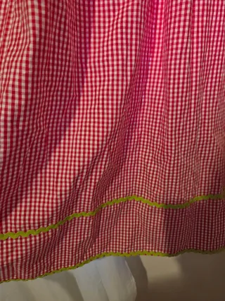 Vestido largo cuadros vichy rojo y blanco