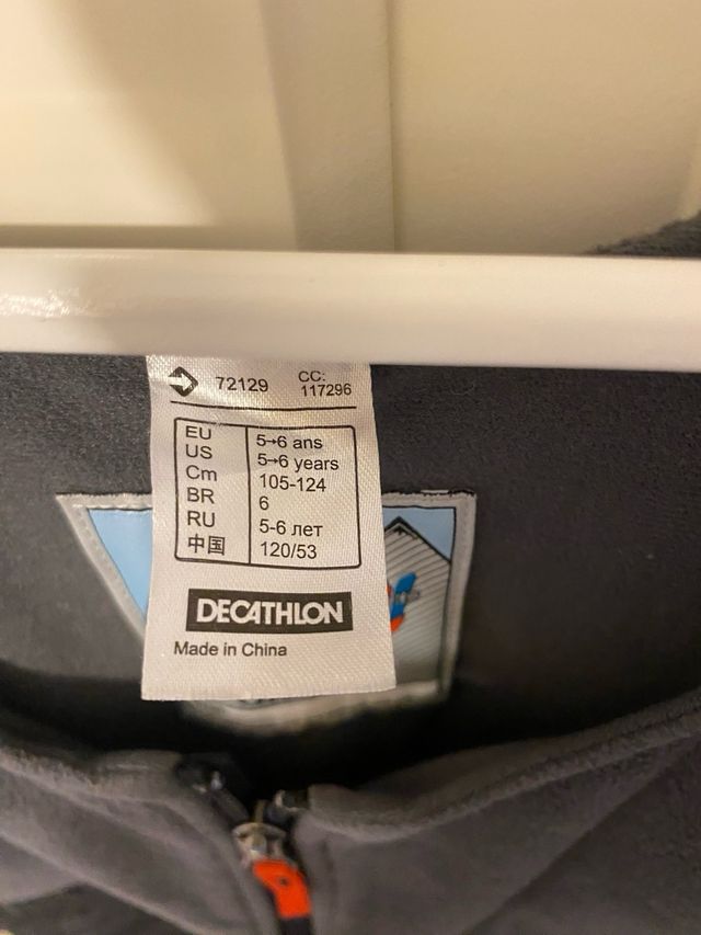 Peto de esquí y nieve Decathlon talla 5/6 años