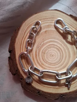 Pulsera eslabones con 2 colgantes