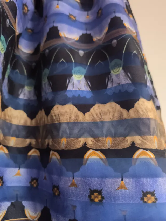 Falda estampada azul