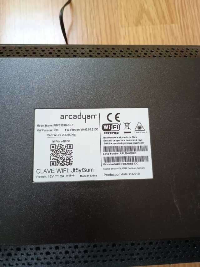 Router Livebox Fibra Arcadyan Negro