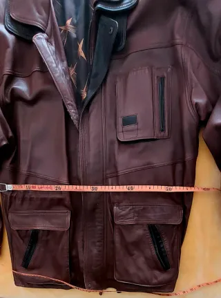 Chaquetón de cuero marrón chocolate